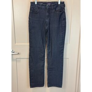 NYDJ Dark Blue Wash Marilyn Straight Jeans LiftXTuck Technology Size 4